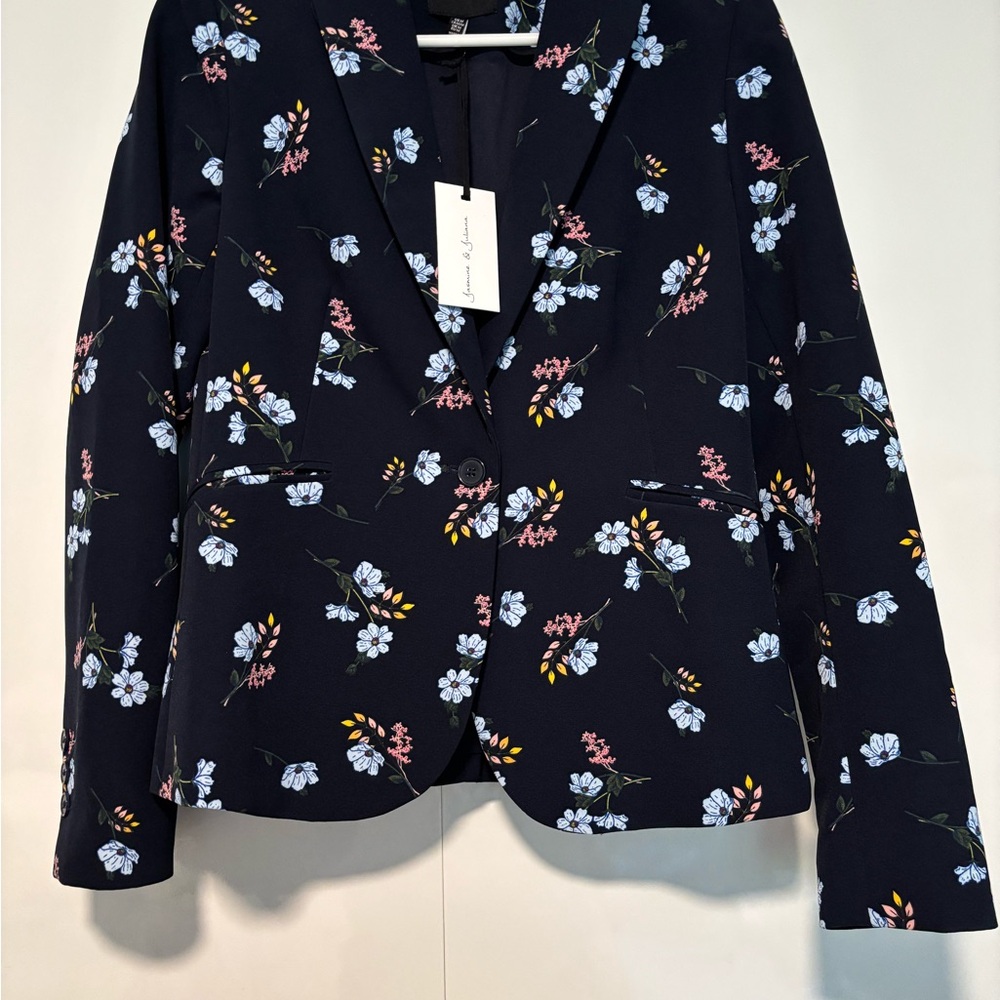 Black Floral Blazer with Romantic Design